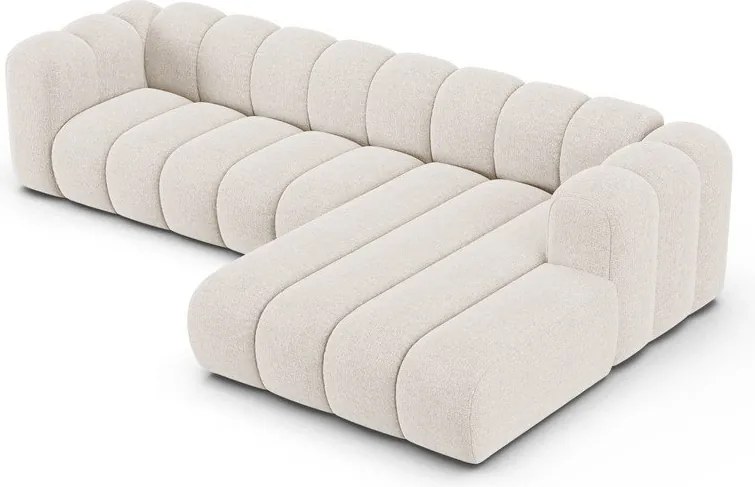 Krémová ženilková rohová pohovka (pravý roh/s leňoškou) Lupine – Micadoni