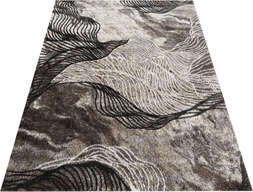 DY Hnedý koberec s abstraktným vzorom Panamero 11 Rozmer: 60x100 cm