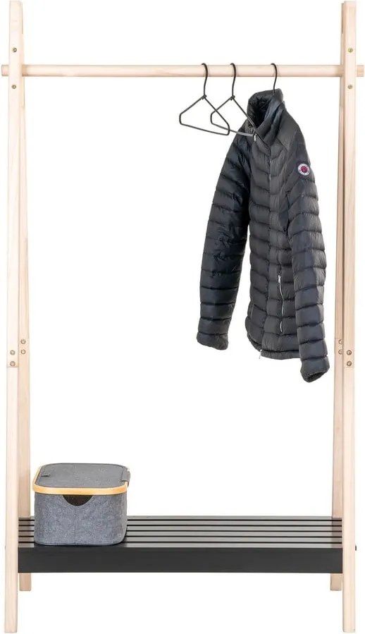 Čierny stojan na oblečenie z masívu pavlovnia Torino - House Nordic