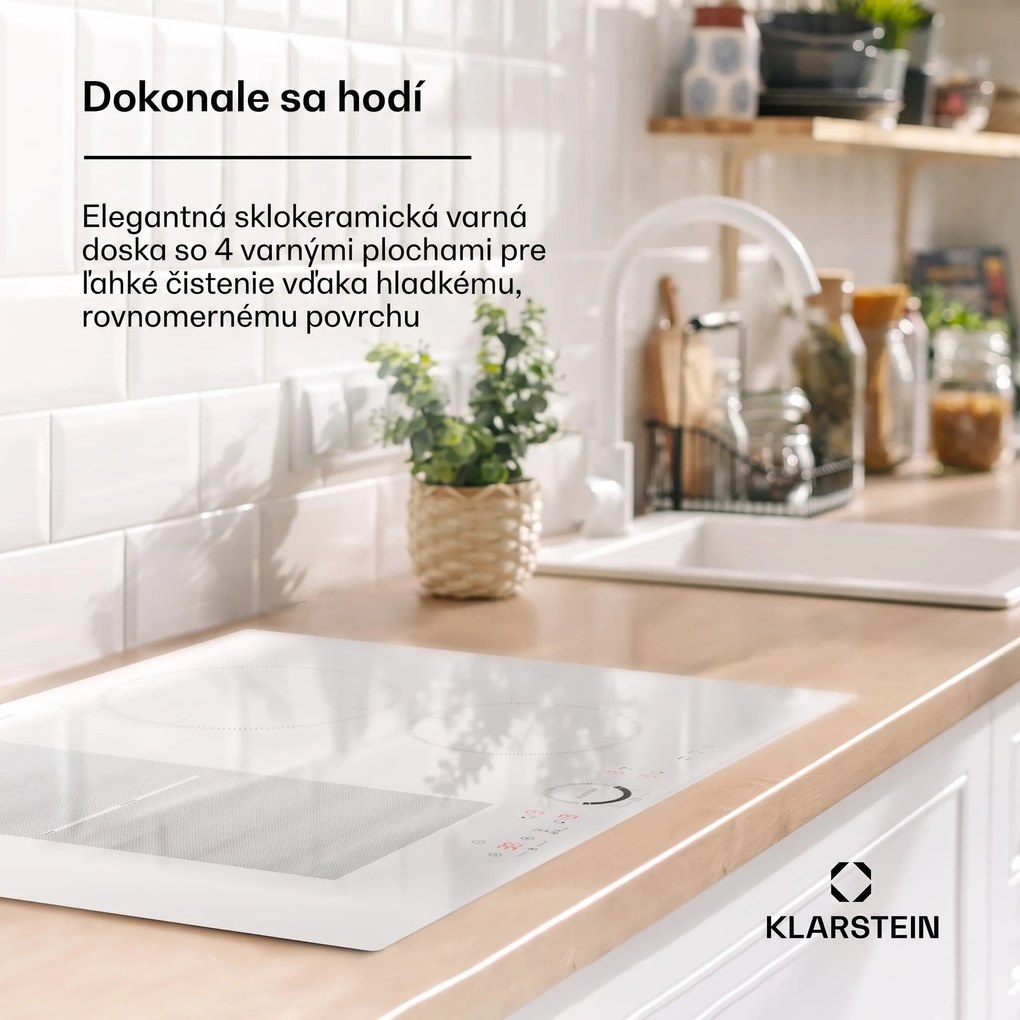 Klarstein Delicatessa 70 Hybrid, vstavaná indukčná varná doska, 4 zóny, 7000 W, sklokeramika
