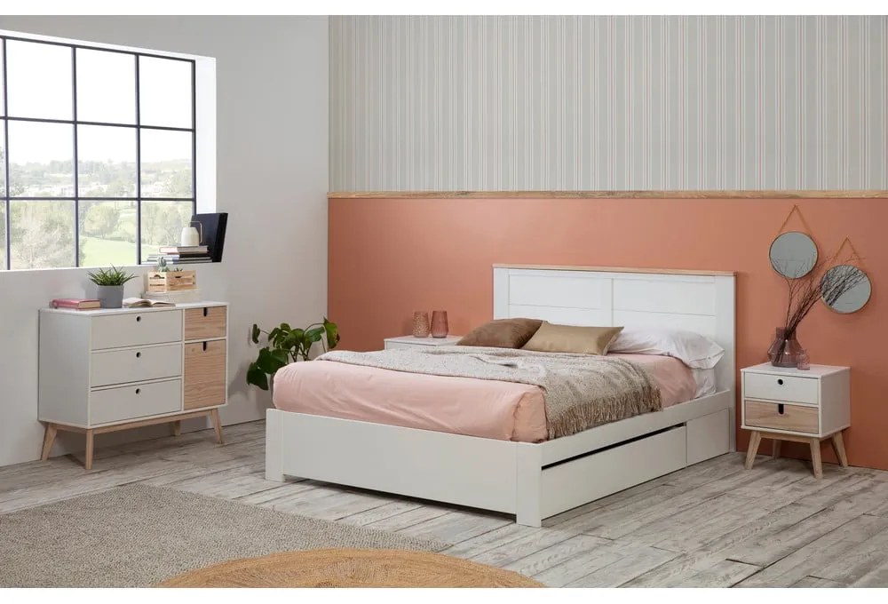 Biela dvojlôžková posteľ s úložným priestorom 140x190 cm Gabi - Marckeric