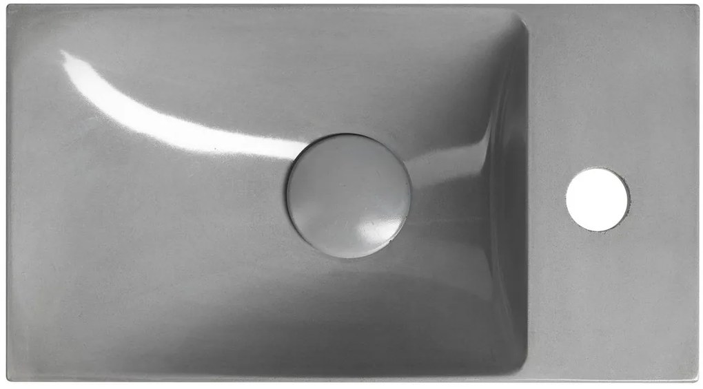 Sapho Sapho, AGOS betónové umývadlo 40x22cm, ľavé/pravé, šedá lesklá, AS40017