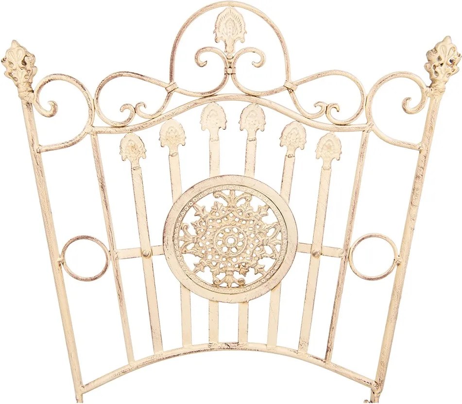 Béžovo-hnedá antik kovová stolička s ornamentom - 52*48*99 cm