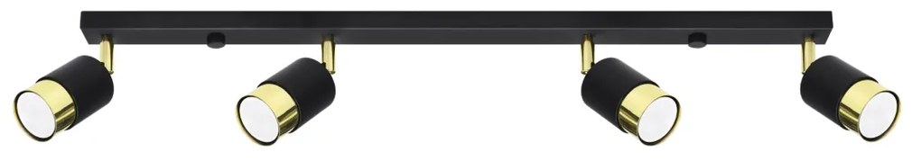 Bodové svietidlo Nero, 4x čierne kovové tienidlo, (možnosť polohovania), g