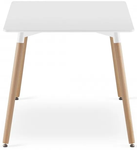 Jedálenský set 1 + 4, biely stôl ADRIA 120x80 cm + bielo-čierna stolička BALI MARK s bukovými nohami