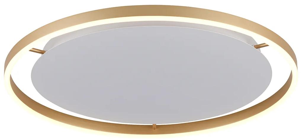 Stropné svietidlo mosadzné 58,8 cm vrátane LED 3-stupňovo stmievateľné - Zlatan