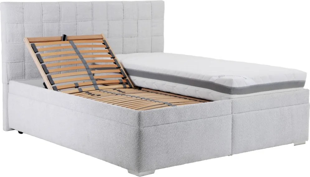 Posteľ Fendi 180x200 cm, svetlo šedá látka