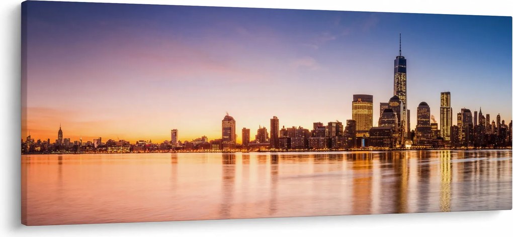 Obraz mesta pri západe slnka (120x50 cm)