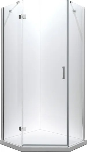 Besco Päťuholníkový sprchovací kút VIVA PE 90x90, výška 195 cm - bez vaničky BESCO-Rozmery: 90x90, BESCO-Orientácia: Ľavá
