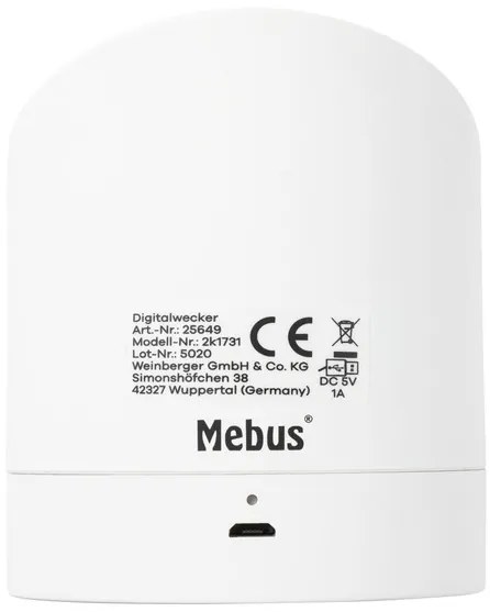MEBUS Digitálny budík (biela) (100359660)
