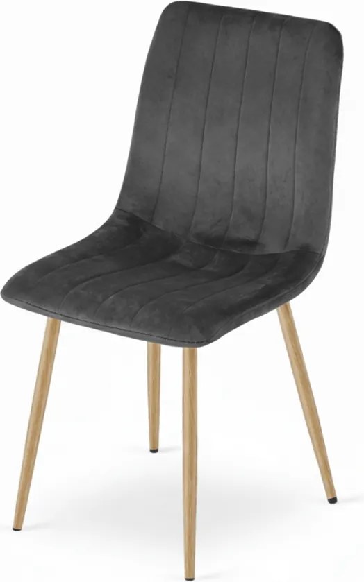 Tmavosivá zamatová stolička LAVA GRAPHITE GRAY