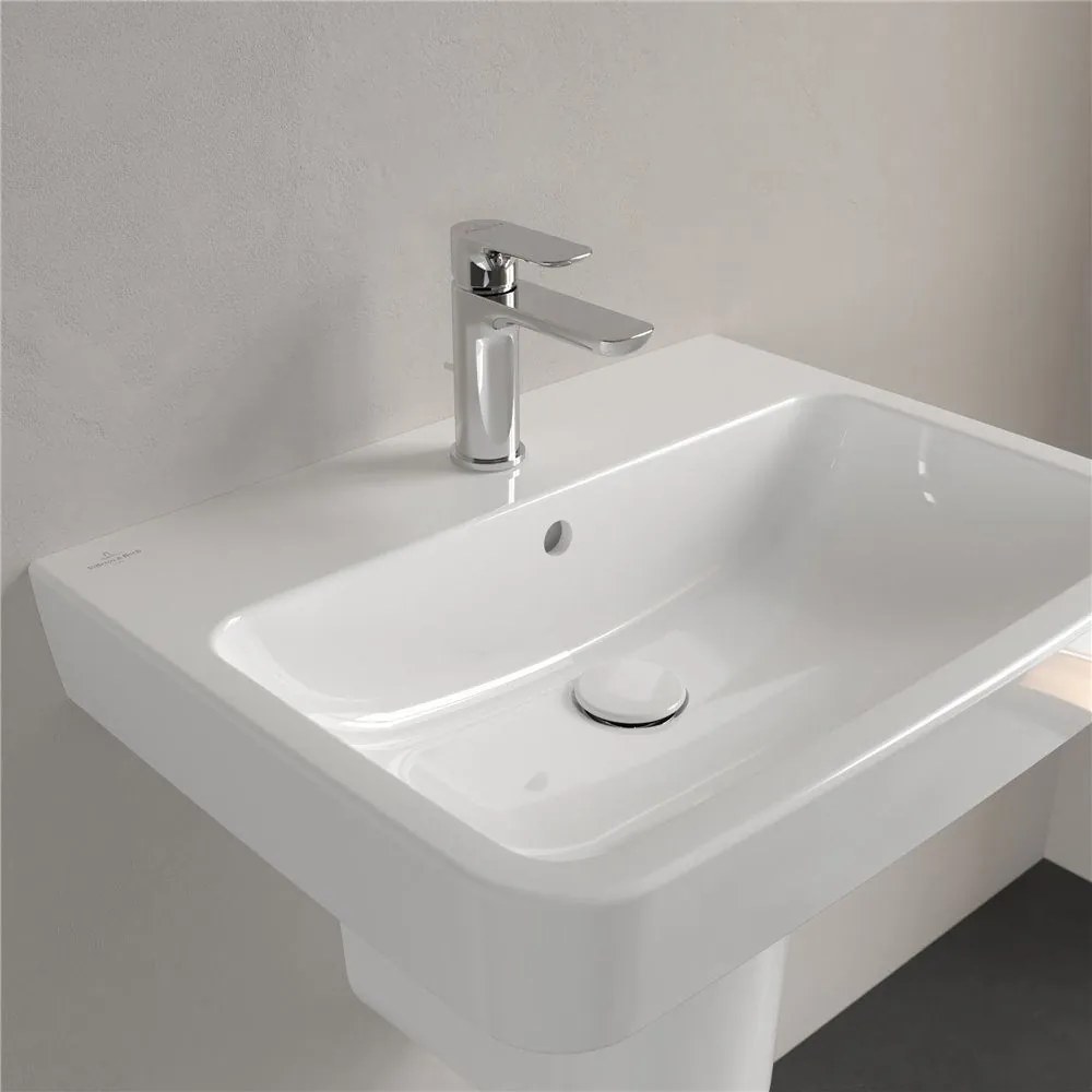 VILLEROY & BOCH O.novo závesné umývadlo s otvorom, s prepadom, 600 x 460 mm, biela alpská, s povrchom AntiBac a CeramicPlus, 4A4160T2
