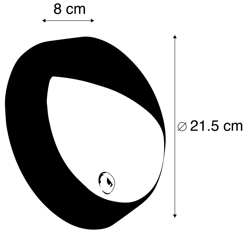 Vonkajšia nástenná lampa čierna vrátane LED s pohybovým senzorom IP54 - Hortus