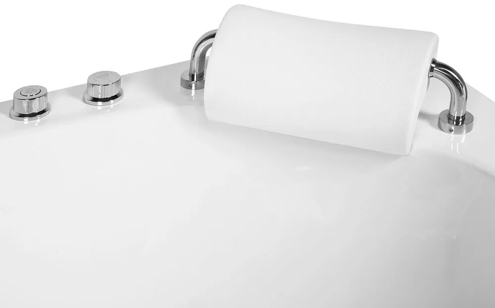 Vírivá rohová vaňa s LED osvetlením 187 x 136 cm biela MANGLE Beliani