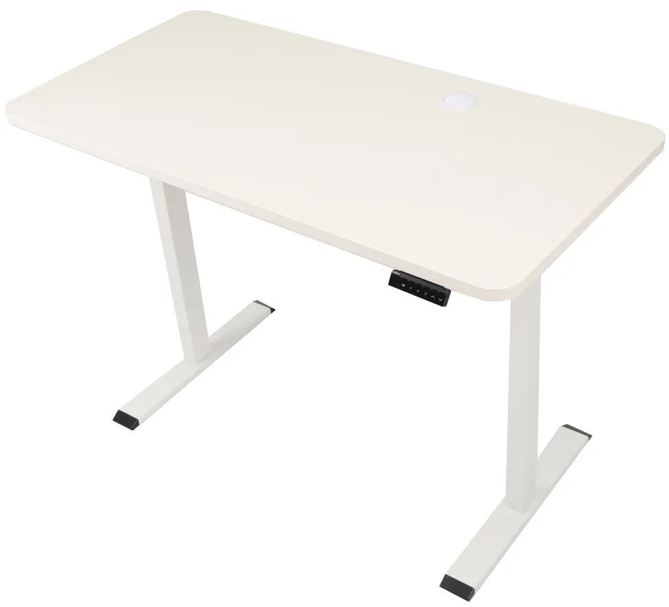 Výškovo nastaviteľný elektrický stôl BestBerg BBAT-14WW / rozmer 140x70 cm / výška 93,4-125,4 cm / biely