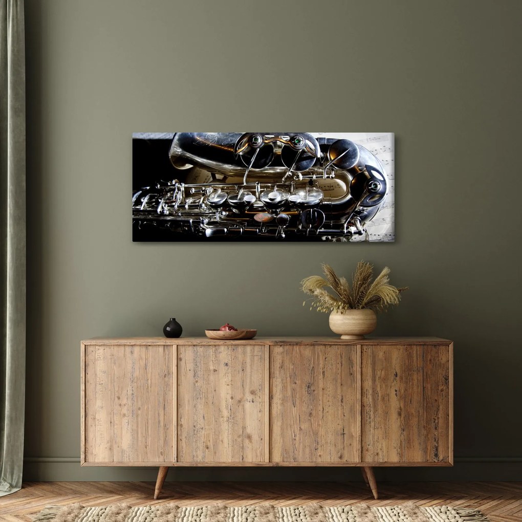 Obraz - Saxofón (120x50 cm)