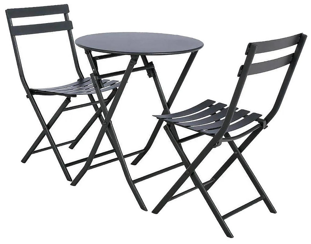 Kovový skladací stôl SUNNY ø 60 cm (antracit)