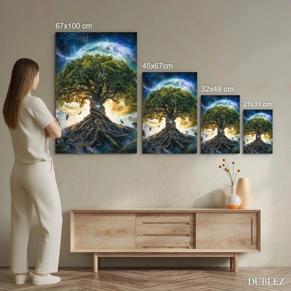 DUBLEZ | Drevený obraz stromu života - Yggdrasil