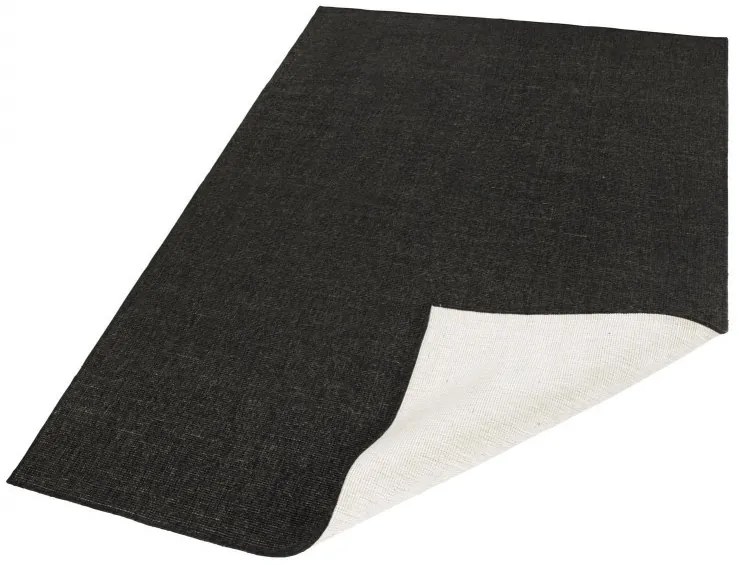 NORTHRUGS - Hanse Home koberce Kusový koberec Twin-Wendeteppiche 103096 schwarz creme - 80x350 cm