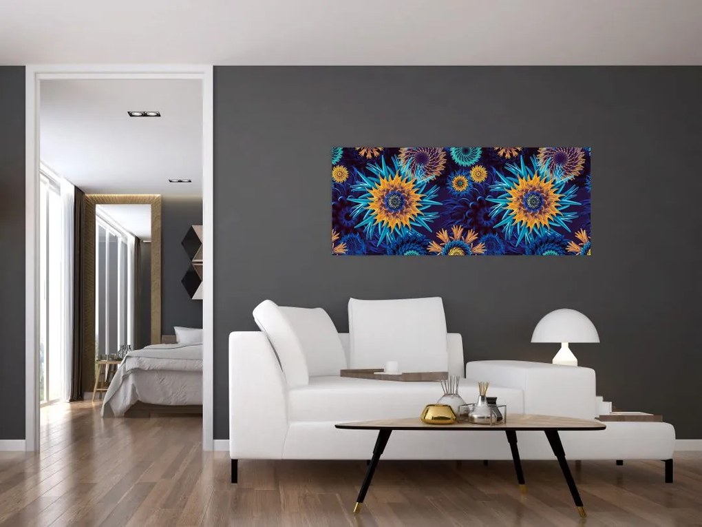 Obraz - 3D kvety (120x50 cm)