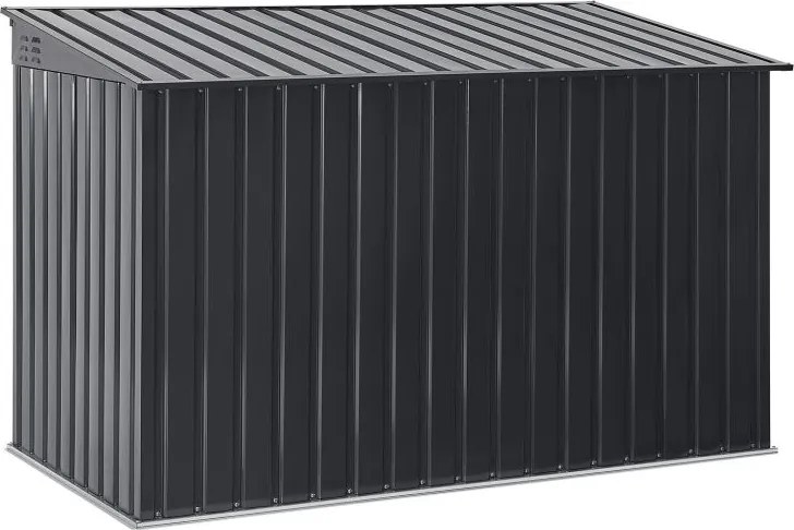 Kovový prístrešok, 3 popolnice, výklopné veko, 200×105×128cm