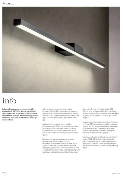 Redo01-3270-LED Kúpeľňové osvetlenie zrkadla ASTON LED/12W/230V CRI90 IP44 čierna