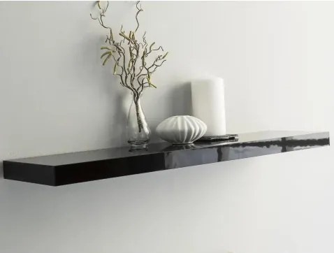 Polica na stenu Shelvy 88 cm, čierna lesk%