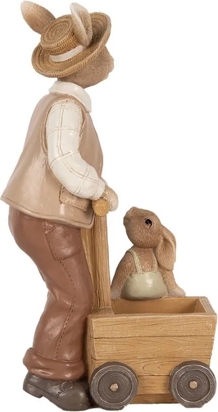 Dekorácia figúrka králik s malým králikom - 12*7*23 cm