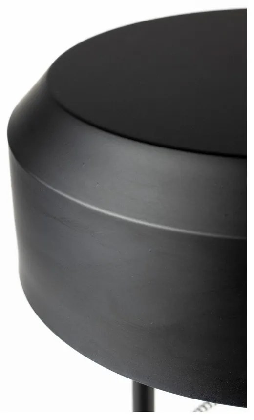 Čierna stojacia lampa s kovovým tienidlom (výška 135 cm) Landon – White Label