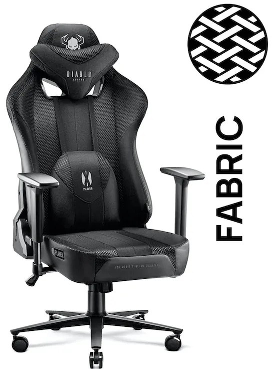 Látkové herné kreslo Diablo X-Player 2.0 Normal Size: čierne Diablochairs
