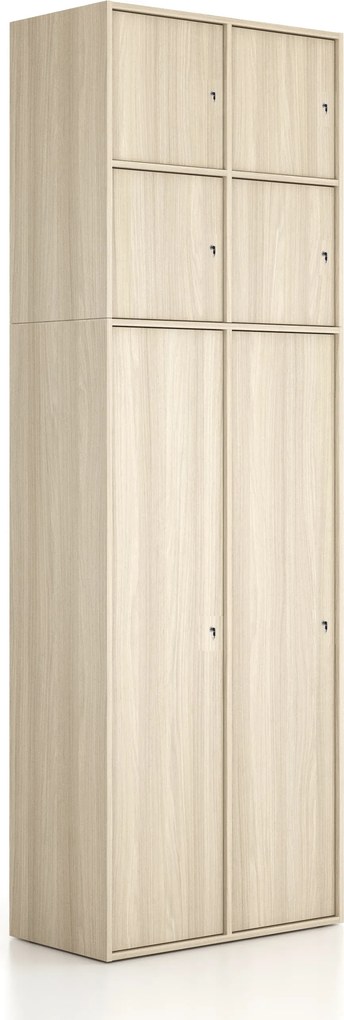 Nadstavba pre skrine FRAME, 4x dvere, 872 x 450 x 854 mm, cylindrický zámok, dub prírodný