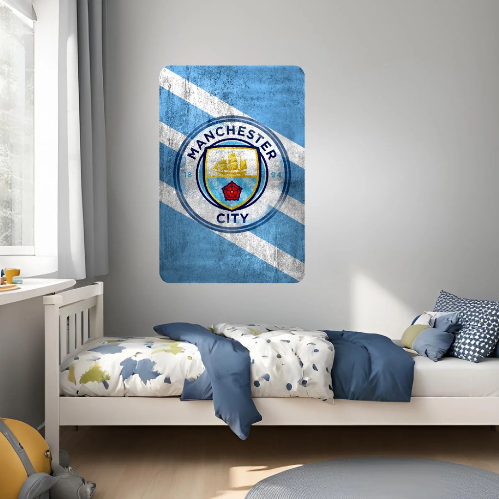 60x90cm Manchester City FC - textilná nálepka na stenu