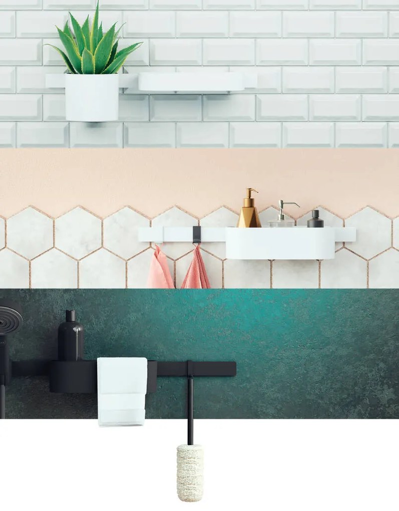 Hansgrohe WallStoris, súprava sprchovej hlavice 105, 3 prúdy, termostatu a kúpeľňových doplnkov, čierna matná, HAN-24250670
