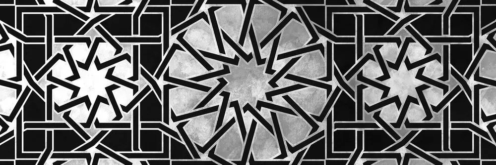 Obraz orientálna mozaika v čiernobielom prevedení Varianta: 120x40