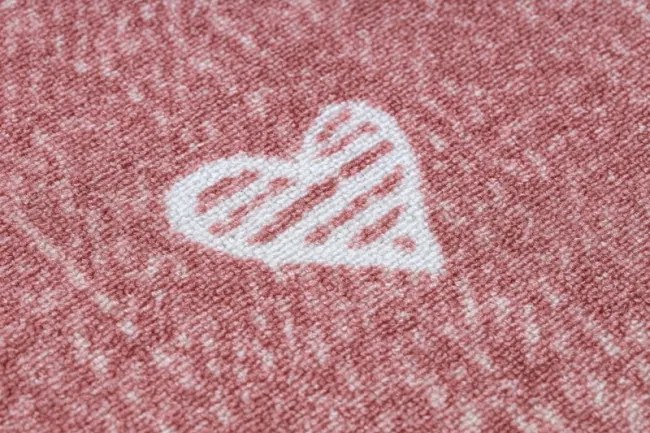 Koberec HEARTS kruh Jeans - ružový