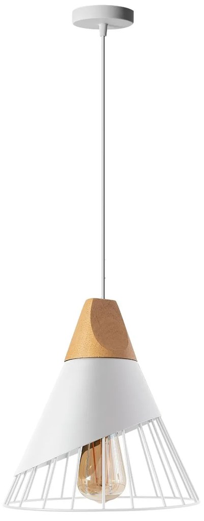Toolight Toolight, závesná stropná lampa 1xE27 APP226-1CP, biela-hnedá, OSW-00893