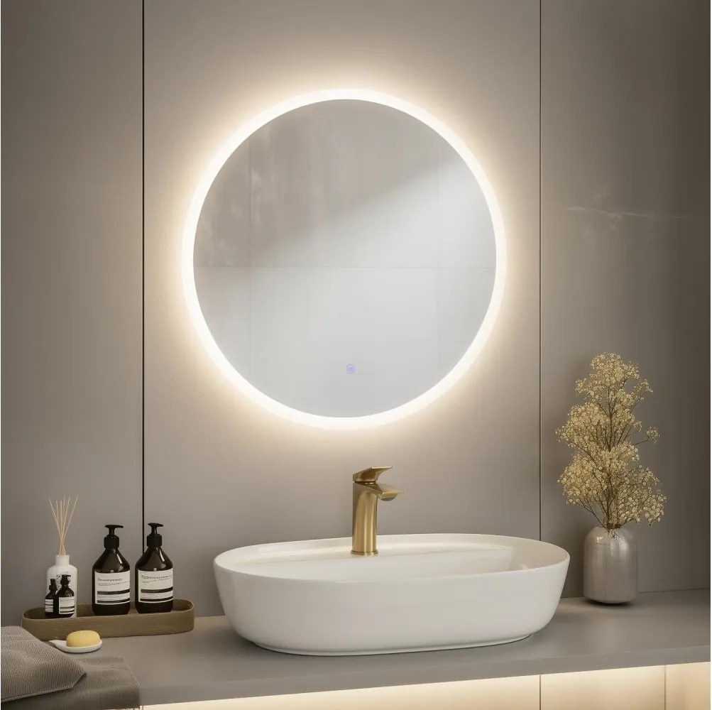 BRILAGI - LED kúpeľňové zrkadlo BERNATE, LED/19W/230V, priemer 60 cm, IP44, CRI 90, stmievateľné + CCT