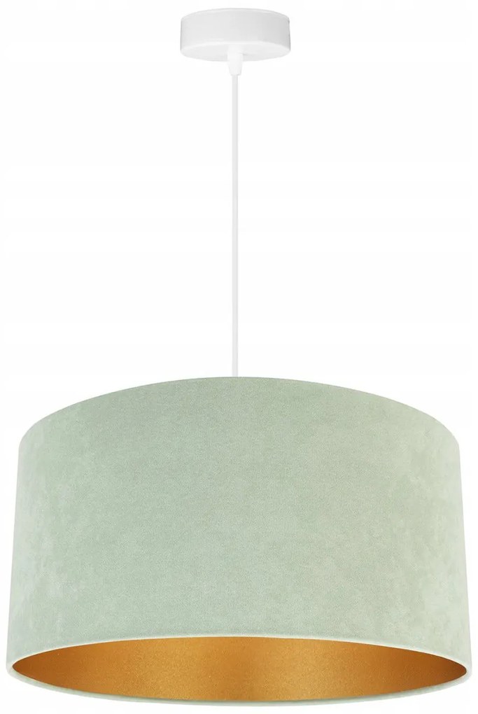 Závesné svietidlo Mediolan, 1x pistáciové/zlaté textilné tienidlo, (výber z 2 farieb konštrukcie), (fi 40cm)