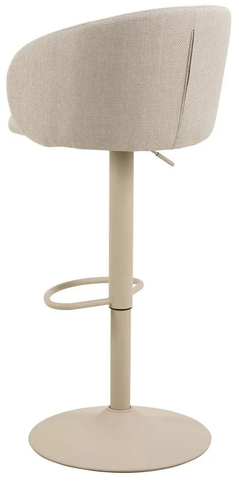 Béžová barová stolička s nastaviteľnou výškou/s podrúčkami (výška sedadla 86 cm) Eleanor – Actona