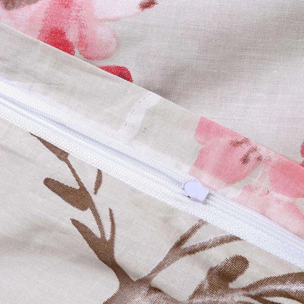 BAVLNENÉ OBLIEČKY COTTONLOVE 200X220 CM, 2KS 70X80 CM KVETY