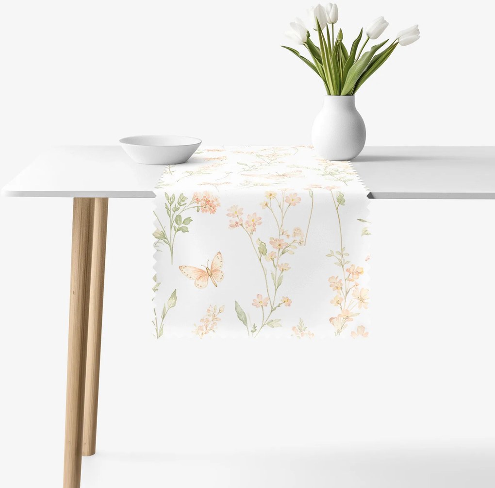 Goldea behúň na stôl teflónový - motýlia záhrada 50x120 cm