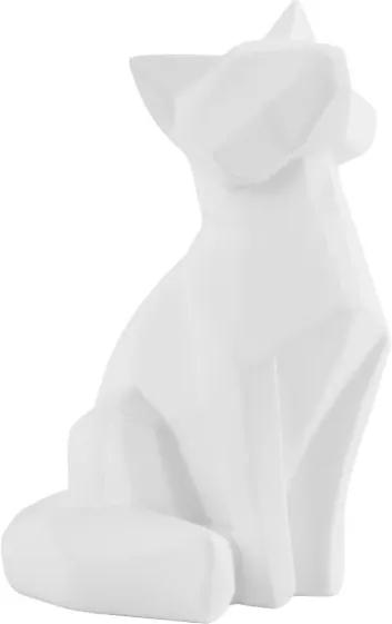 Matne biela soška PT LIVING Origami Fox, výška 15 cm