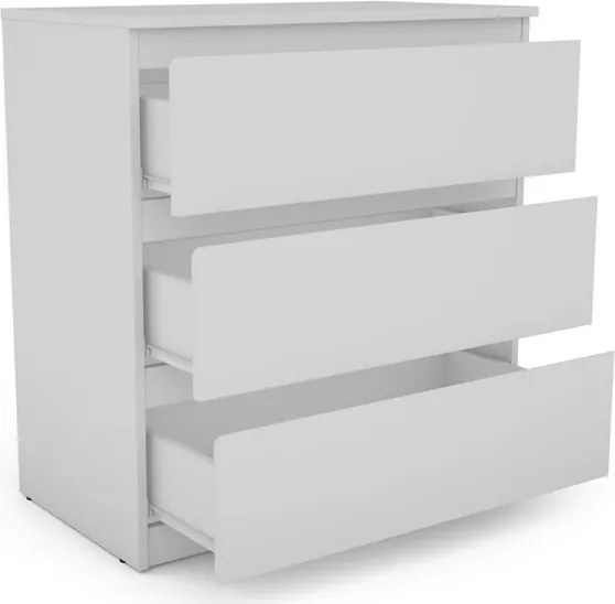 Zásuvková komoda Carlos 753S, biela, výška 80 cm
