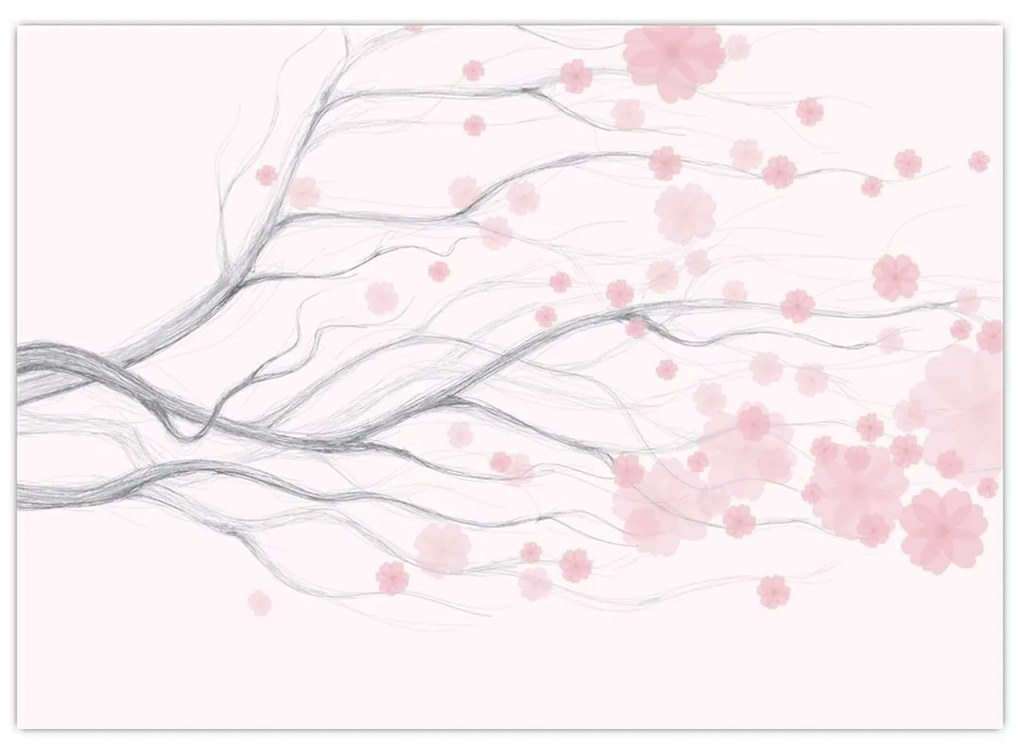 Obraz - Ružové kvety (70x50 cm)