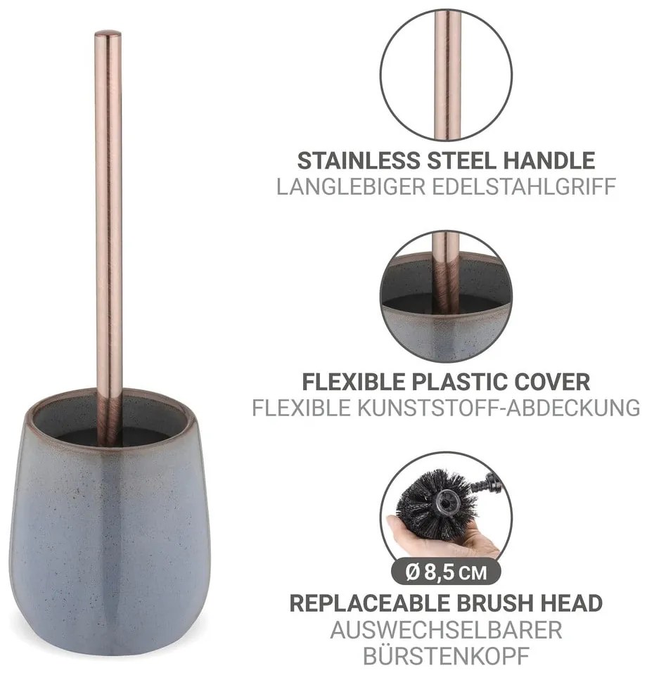 Sivá keramická WC kefa Sirmione – Wenko