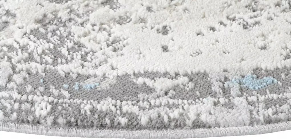 TA Koberec D889B BIELE MODRÉ ÚDOLIE OKRÚHLE Rozmer: 100x100 cm