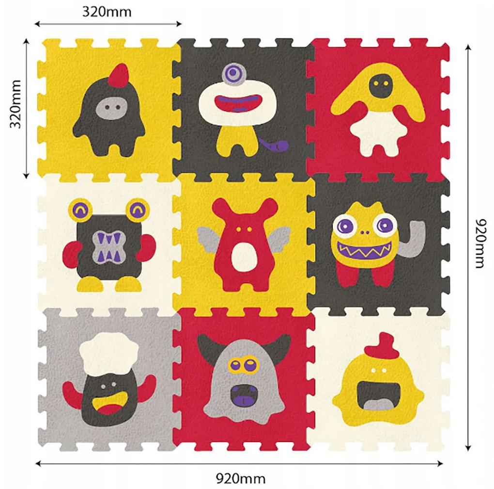Vulpi Penová podložka na hranie Puzzle Strašidlá 92x92 cm