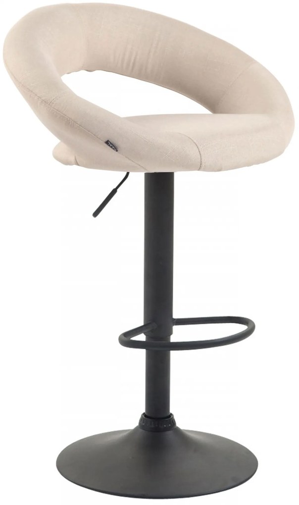 Design-Shop 2x Barová stoličkaOlinda - látka, čierny rám - krémová
