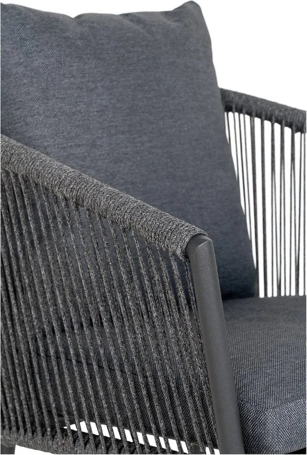 Tmavosivá kovová/polstrovaná záhradná stolička Salerno – House Nordic