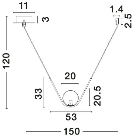 Luster na lanku Vitton 150 mosadz
